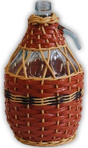 Damigeană împletită din sticlă 3 l – mix de culori