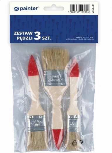 Set de pensule plate pentru vopsit, 3 buc (1/2", 1", 2")