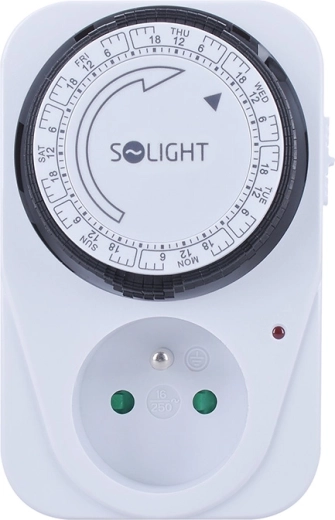 Solight întrerupător mecanic săptămânal cu temporizator pentru priză