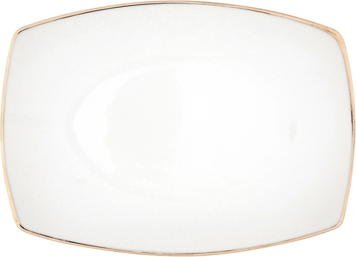 MariaPaula Moderna farfurie/piept de servire pătrată, margine aurie, 24 cm