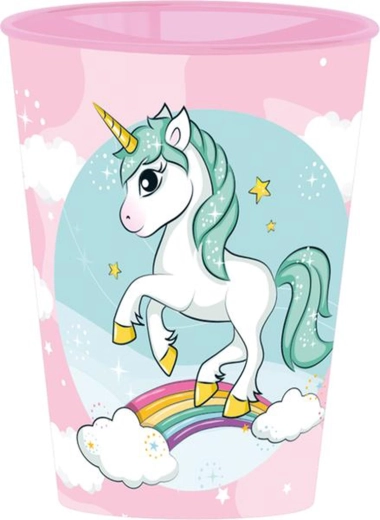 Pahar din plastic cu motiv unicorn 260 ml