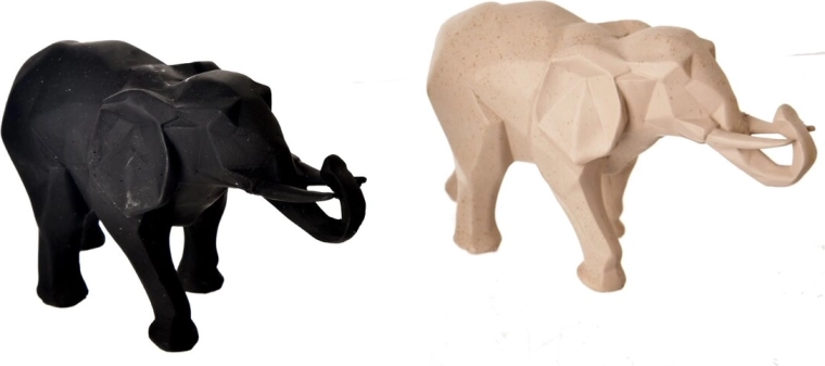 Figurină decorativă elefant GEO din poliresină, mată, 25 cm (2 variante)
