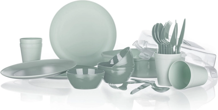 Set de veselă pentru camping, 26 piese, în cutie – mint