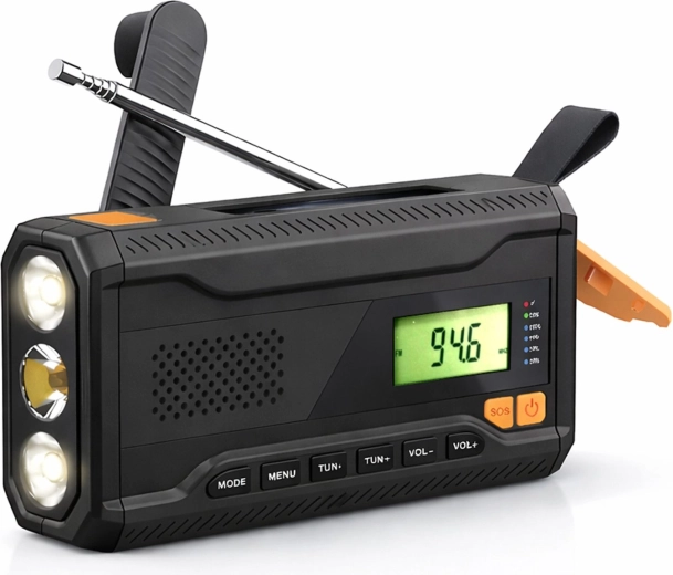 Renew Force radio portabil de urgență cu panou solar, dinam și powerbank - 1 bucată