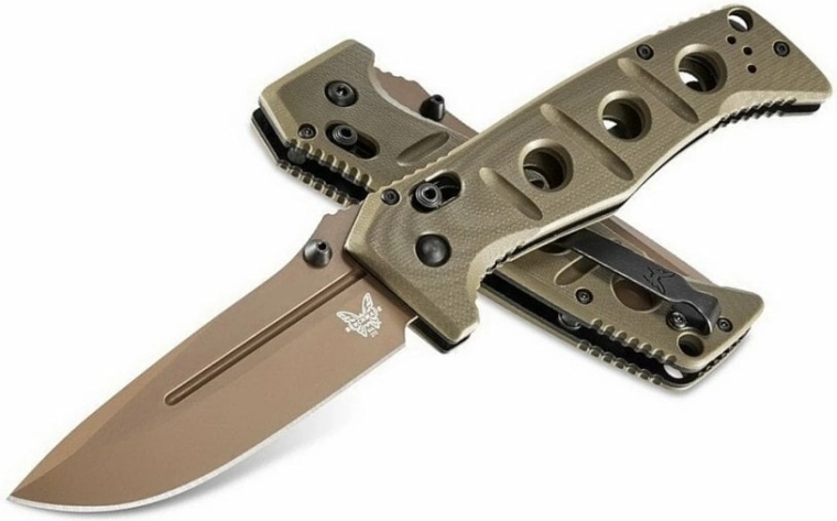 Cuțit tactic pliabil Benchmade Sibert Adams Dark Earth 9,6 cm G10