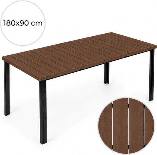 Masă de grădină MultiGarden 180 × 90 cm cu blat în decor de lemn (maro)