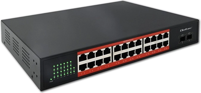 Switch de rețea gigabit cu 24× RJ45 și 2× SFP 1 Gb/s