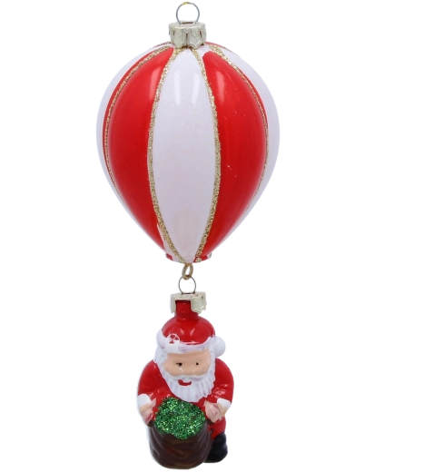 Ornament de Crăciun Balon cu Moș Crăciun 6 cm, set 12 buc