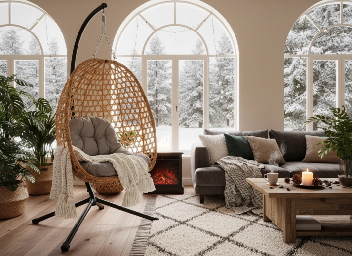 Aspect natural de ratan pentru grădină și living