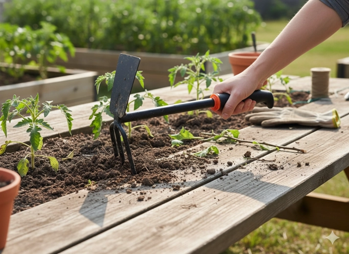 Ideală pentru lucru printre plante