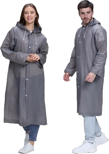 Pelerină poncho cu glugă din EVA, gri universal