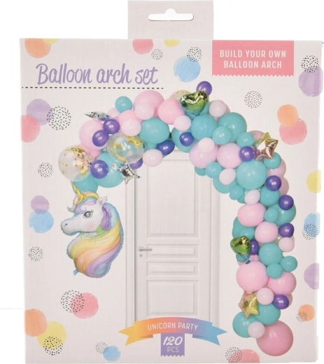Ghirlandă din baloane din latex și folie unicorn 120 buc.