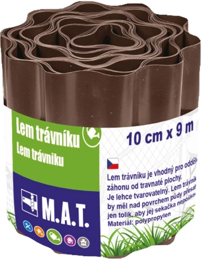 Bordură de gazon din plastic 10 cm x 9 m maro