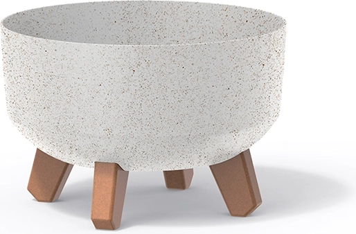 Ghiveci Gracia Low Eco Wood 23,5 cm – alb