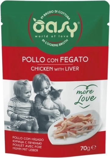 Oasy More Love plic cu pui și ficat 70 g