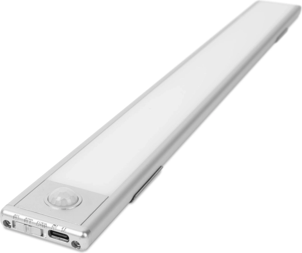 Lumină LED cu senzor de mișcare, acumulator și prindere magnetică, 40 cm