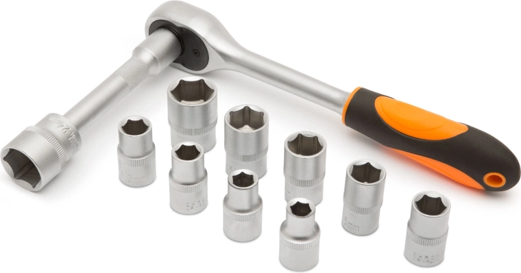 Set de chei tubulare cu clichet de 1/2", 12 buc.