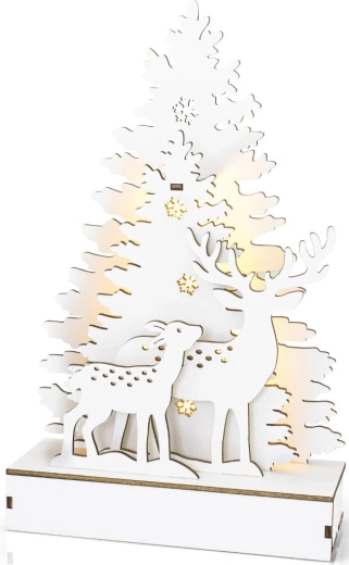 Decorațiune luminoasă de Crăciun Retlux, pădure de iarnă, 24,5 cm