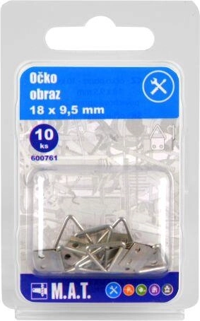 Ureche pentru tablouri 18 × 9,5 mm, galvanizată (10 buc.)