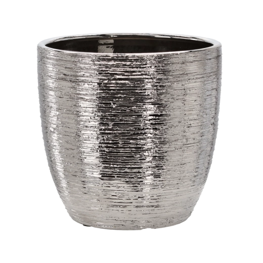 Ghiveci ceramic pentru flori, argintiu, 30 × 30 × 29,5 cm