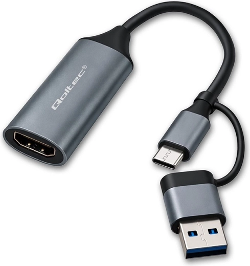 Adaptor USB‑C/USB‑A la HDMI 4K 30 Hz din aluminiu