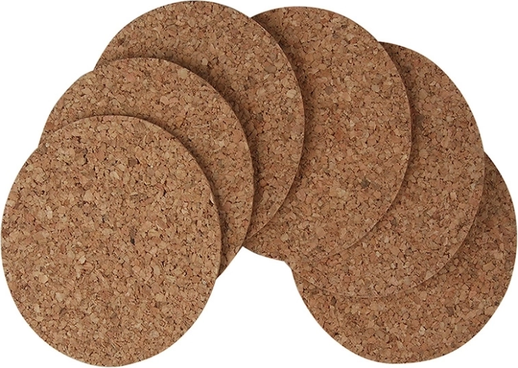 Set de suporturi rotunde din plută pentru pahare 10 cm (6 buc.)