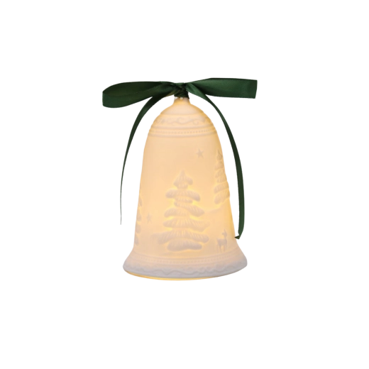 Clopoțel de Crăciun din ceramică cu iluminare LED
