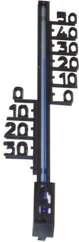 Termometru de exterior cu diblu 27 cm, plastic negru