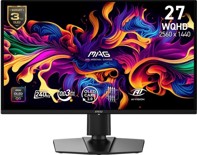 Monitor de gaming MSI MAG 27 QD‑OLED WQHD 240 Hz
