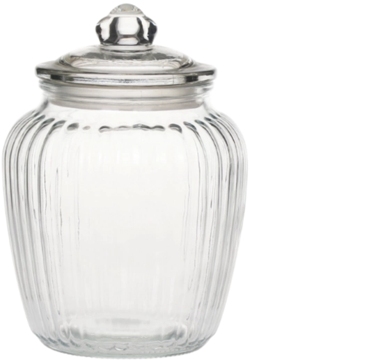 Borcan din sticlă striat pentru conserve 1,7 l