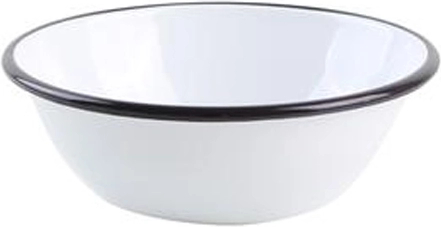 Bol emailat 16 cm alb