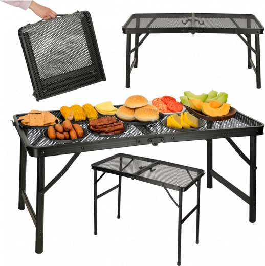 Masa Pliabilă de Camping cu Blat Din Mesh