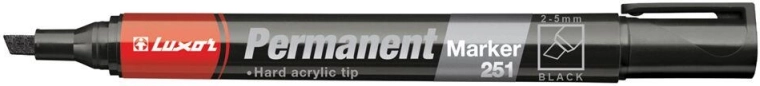 Marker permanent LUXOR 251 cu vârf tăiat 2–5 mm, negru