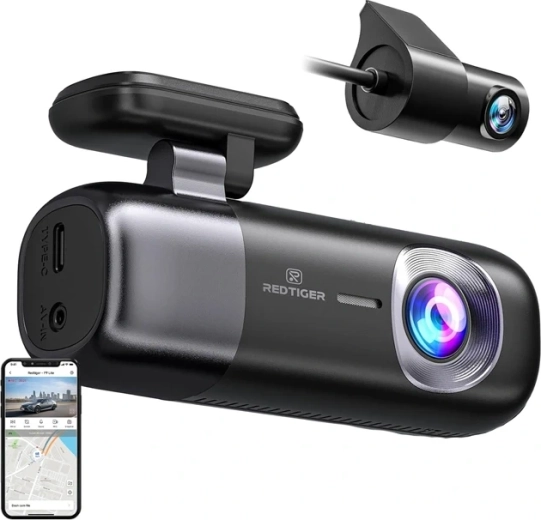 Cameră de bord REDTIGER F9 WiFi 4K + 1080p