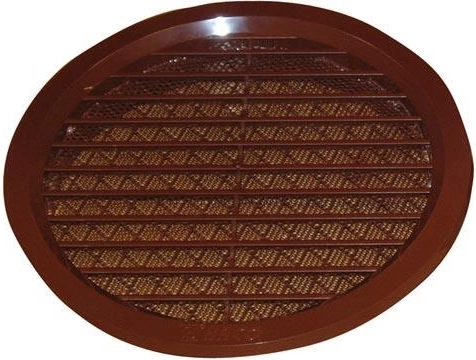 Grilă de ventilație din plastic cu plasă, 150 mm – Maro