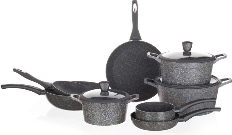 Mânere confortabile soft‑touch și capac din sticlă