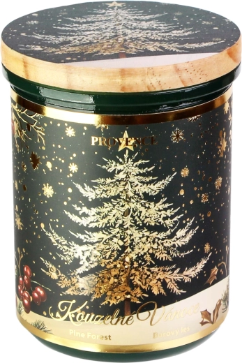 Lumânare de Crăciun în pahar cu capac din sticlă, verde 240 g