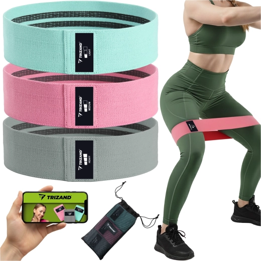 Trizand set de benzi elastice de rezistență pentru exerciții 3 buc.