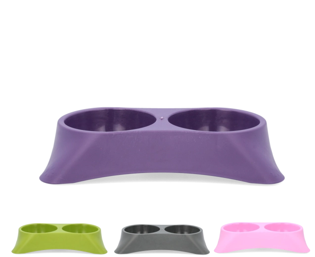 Două boluri într-unul singur pentru hrană și apă