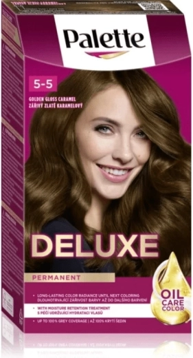 Palette Deluxe 5-5 caramel auriu strălucitor 50 ml – vopsea permanentă de păr