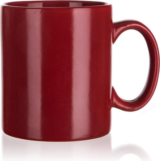 Cană ceramică 350 ml, mată bordo
