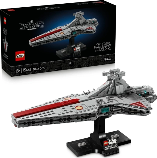 LEGO Star Wars crucișător de atac clasa Venator – model de colecție pe suport