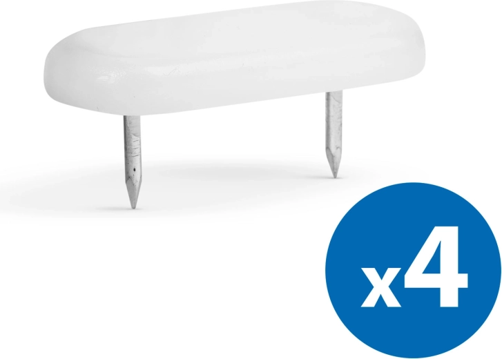 Protecții din plastic pentru mobilier cu cuie, albe, 4 buc.