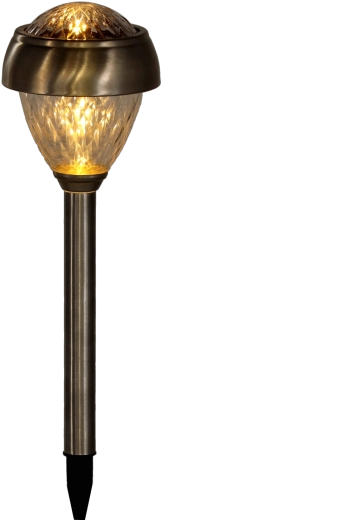 Lampă solară de grădină LEYA, lumină albă caldă, inox, 38 cm