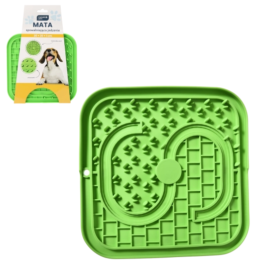 Bol anti-înghițire pentru câini și pisici 20 × 20 × 1 cm, verde