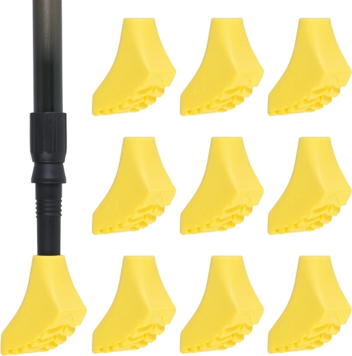 Capete din cauciuc pentru bețele de nordic walking, 10 bucăți, galbene
