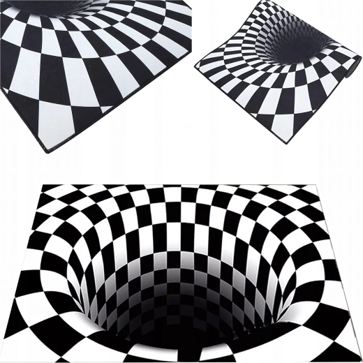 Covor și preș cu iluzie 3D de prăpastie albă 50 × 80 cm