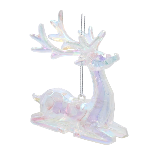 Ornament de Crăciun ren în finisaj sidefat CHOMIK 8 × 9 cm