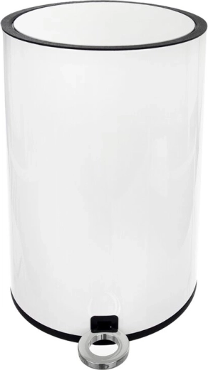 Coș de gunoi cu pedală, alb, 3 l, metal/plastic