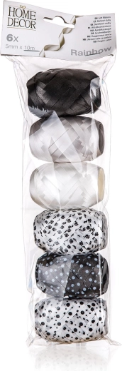 Panglici de legat cadouri RAINBOW, 10 m, mix de culori, 6 buc.
